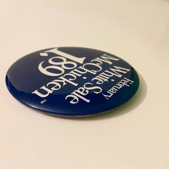 Vintage McDonalds February White Sale McChicken Button Pin Collectible Pinback - Picture 3 of 8